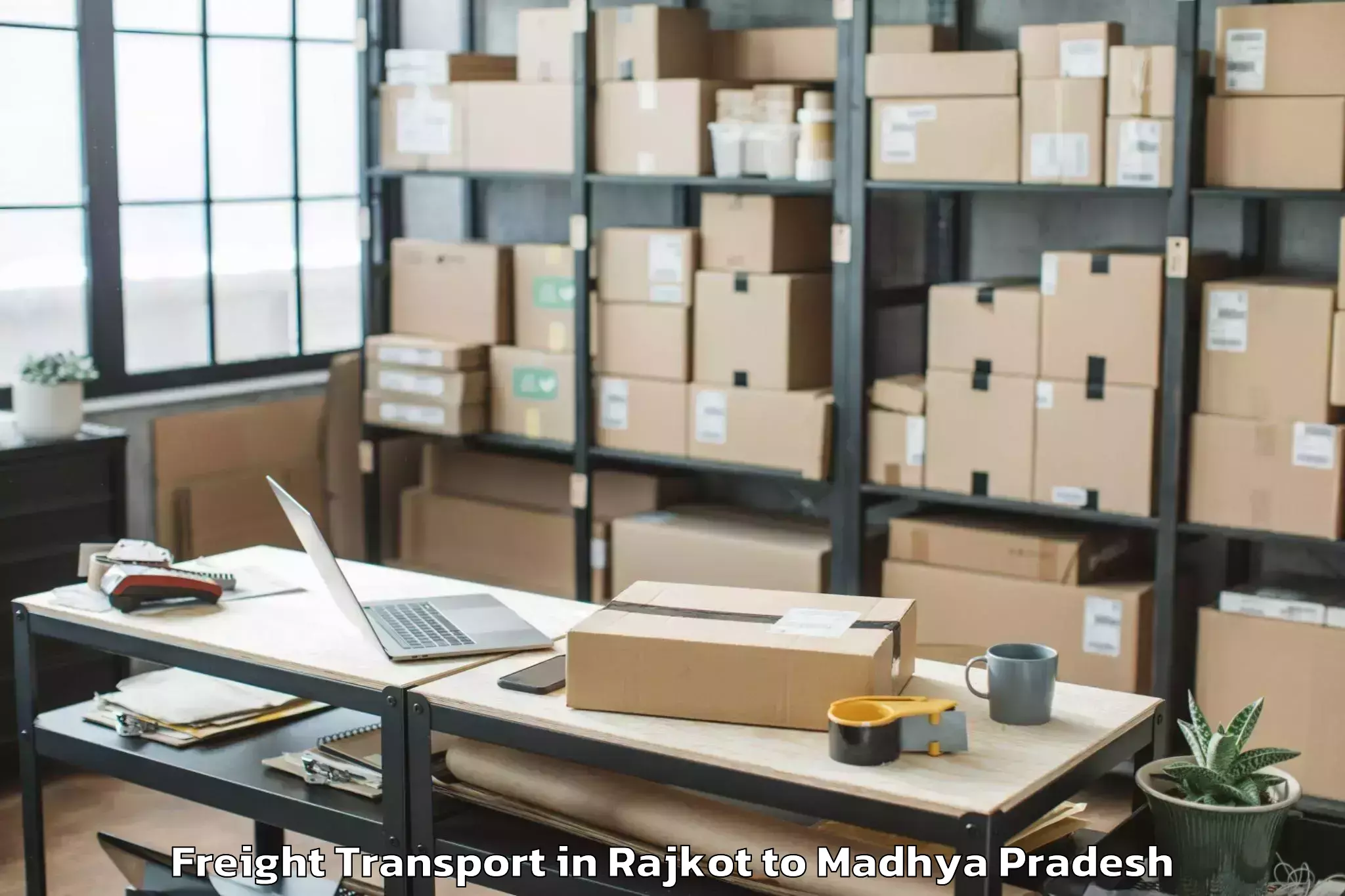 Hassle-Free Rajkot to Malwanchal University Indore Freight Transport